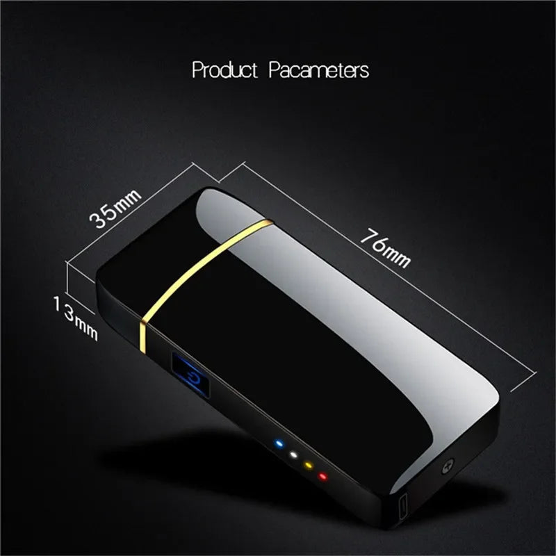 USB Plasma Lighter with Double Flame – Blue Metal Construction