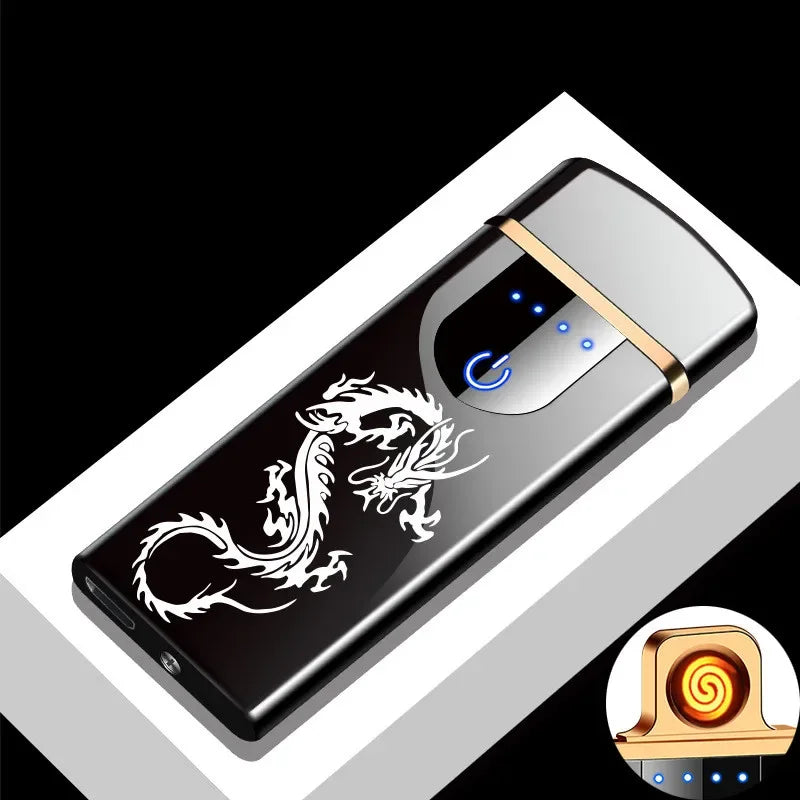 USB Plasma Lighter with Double Flame – Blue Metal Construction