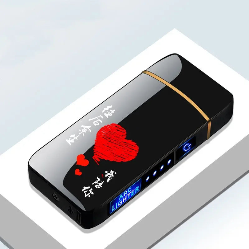 USB Plasma Lighter with Double Flame – Blue Metal Construction