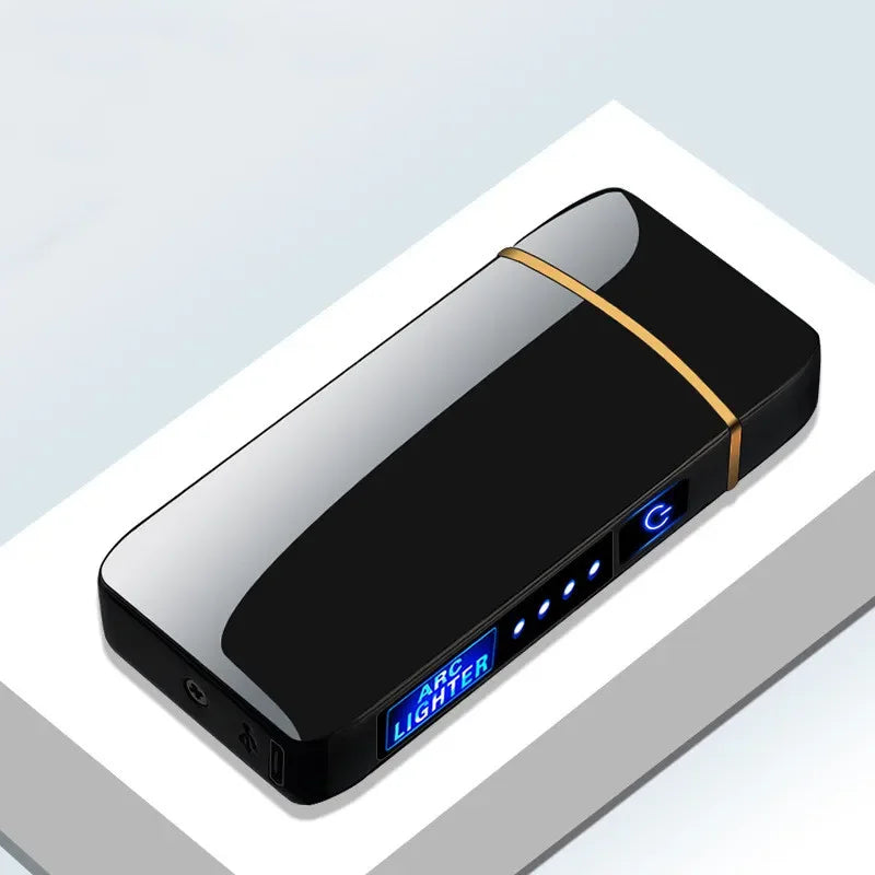 USB Plasma Lighter with Double Flame – Blue Metal Construction