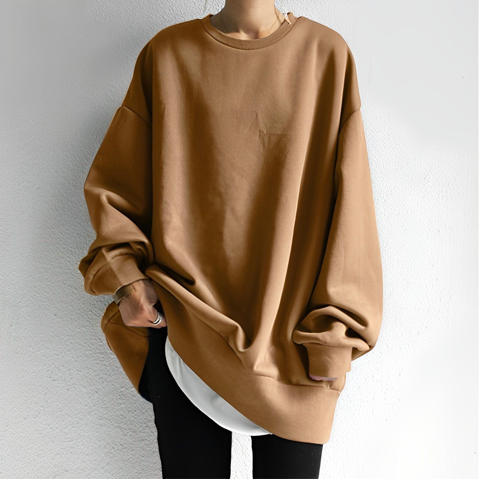 Image of Vanessa | Women's Oversized Crew Neck Pullover Sweater