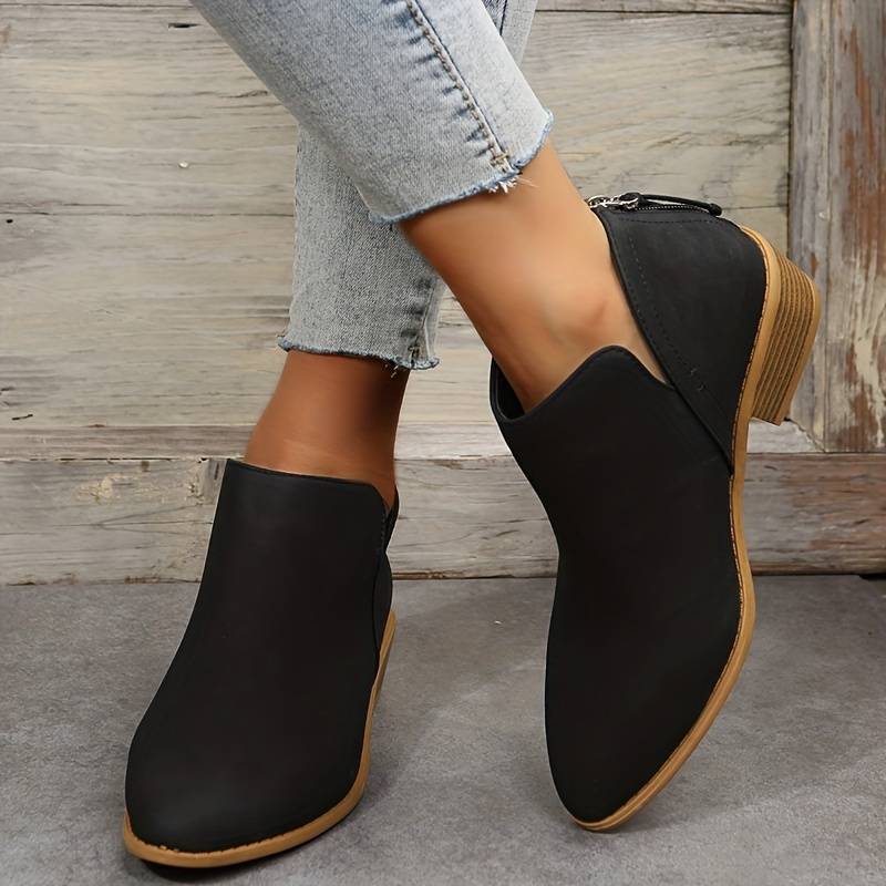 Image of Veronica | Women's V-Cut Pointed Toe Ankle Boots