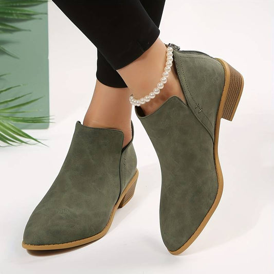 Image of Veronica | Women's V-Cut Pointed Toe Ankle Boots