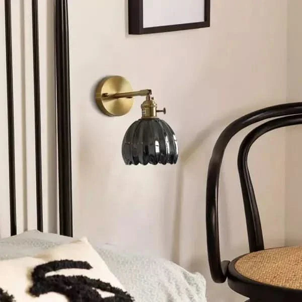 Vintage Tulip Glass Wall Sconce Light