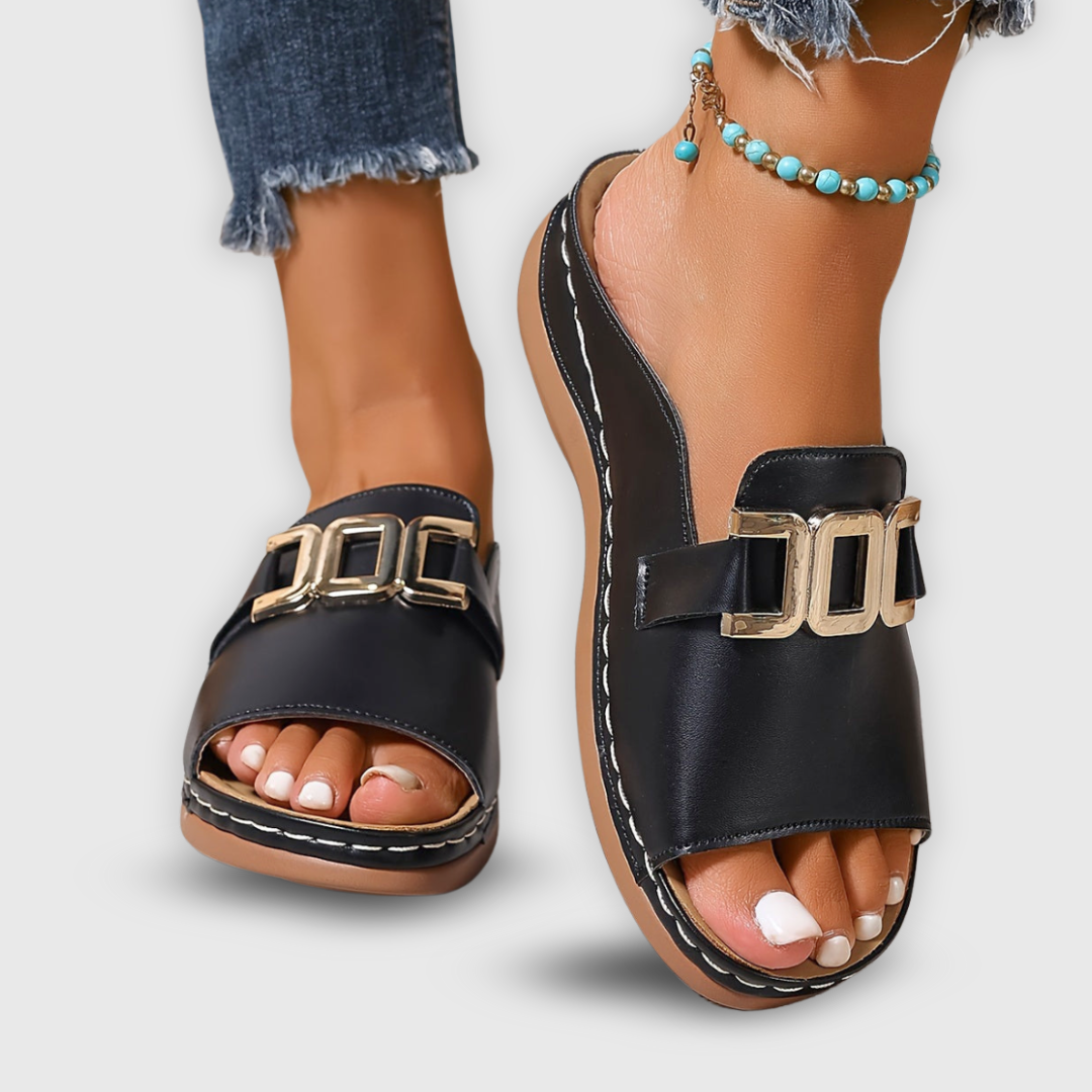 Image of Vivian | Women's Slip-On Flat Slide Sandals