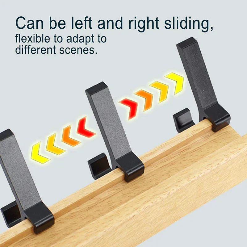 Wall Coat Rack with Movable Hooks – Scandinavian Design in Wood and Metal