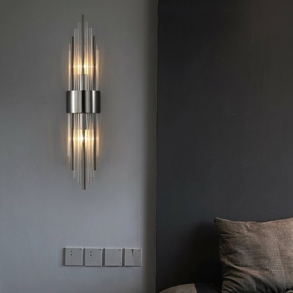 Wall Lamp with Crystal Accents and Gold Details
