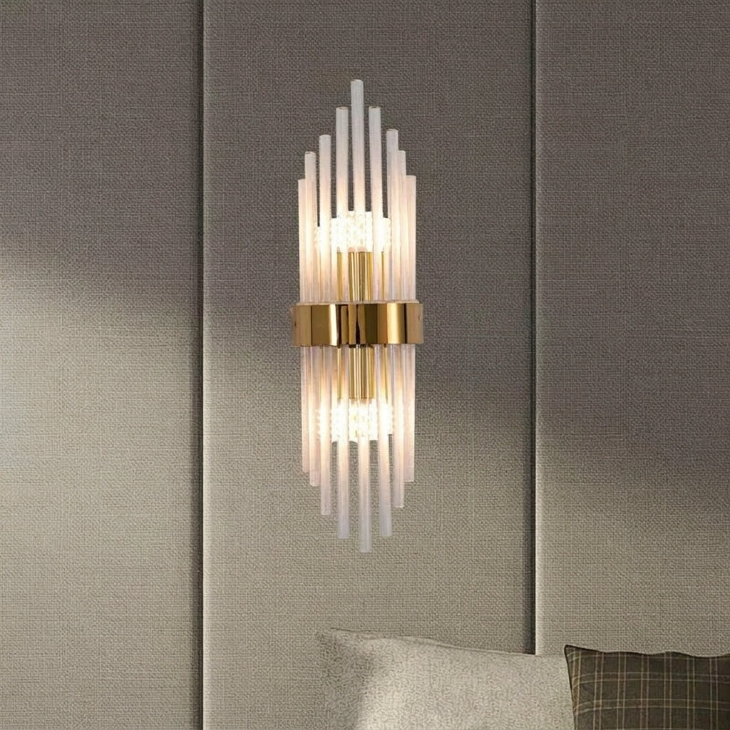 Wall Lamp with Crystal Accents and Gold Details