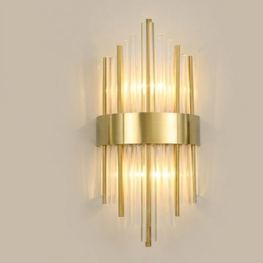 Wall Lamp with Crystal Accents and Gold Details