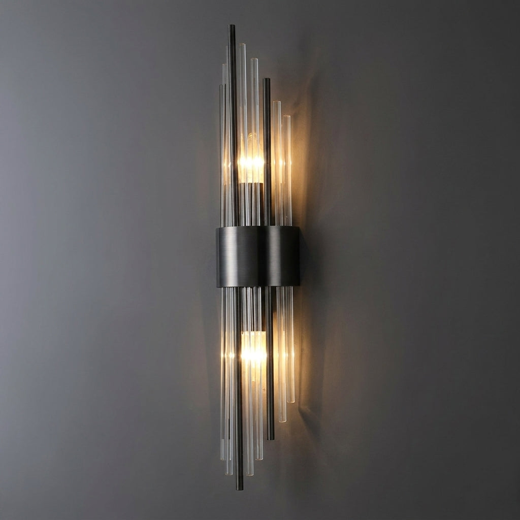 Wall Lamp with Crystal Accents and Gold Details