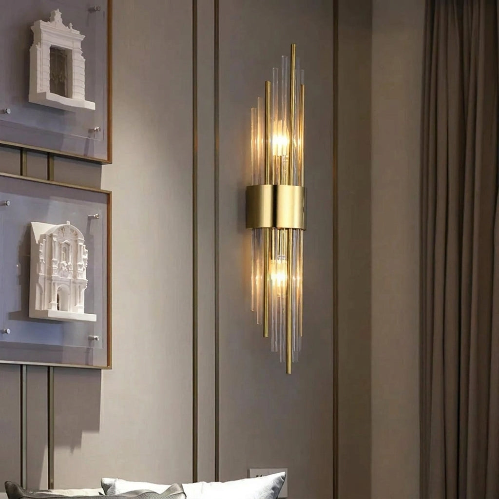 Wall Lamp with Crystal Accents and Gold Details