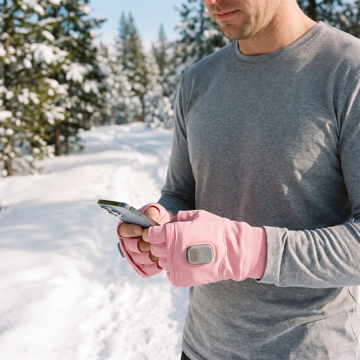 Warm Fingerless Electrically Heated Gloves