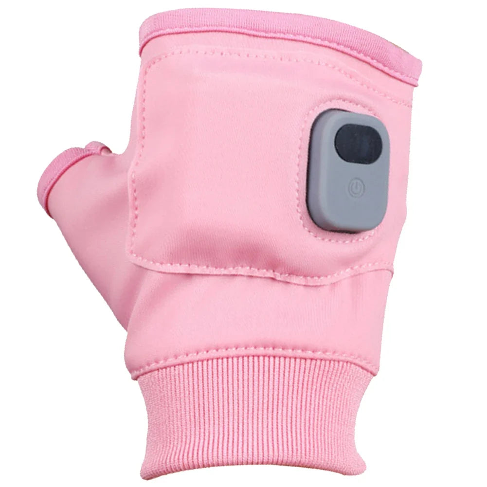 Warm Fingerless Electrically Heated Gloves
