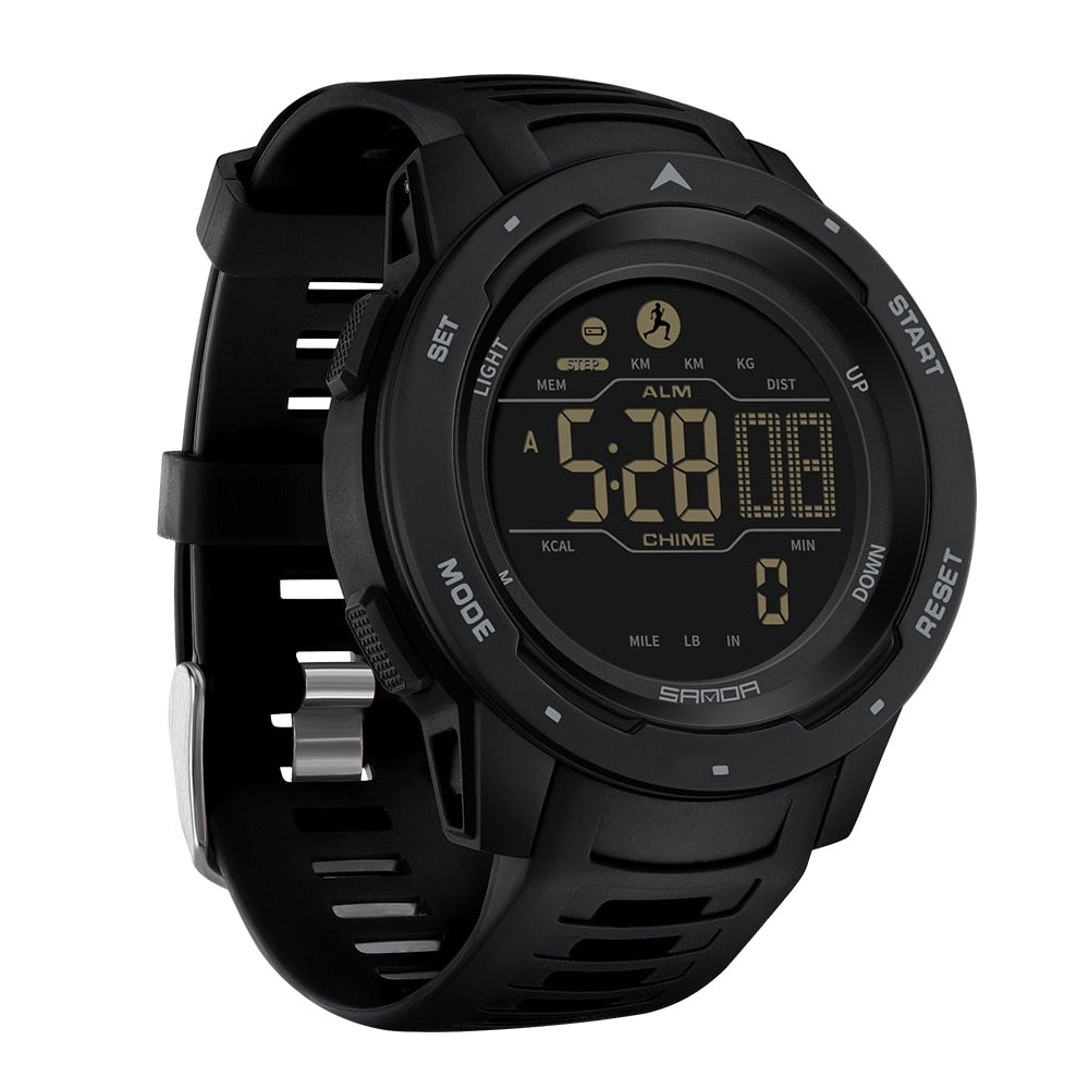 Waterproof Military Digital Watch with Pedometer