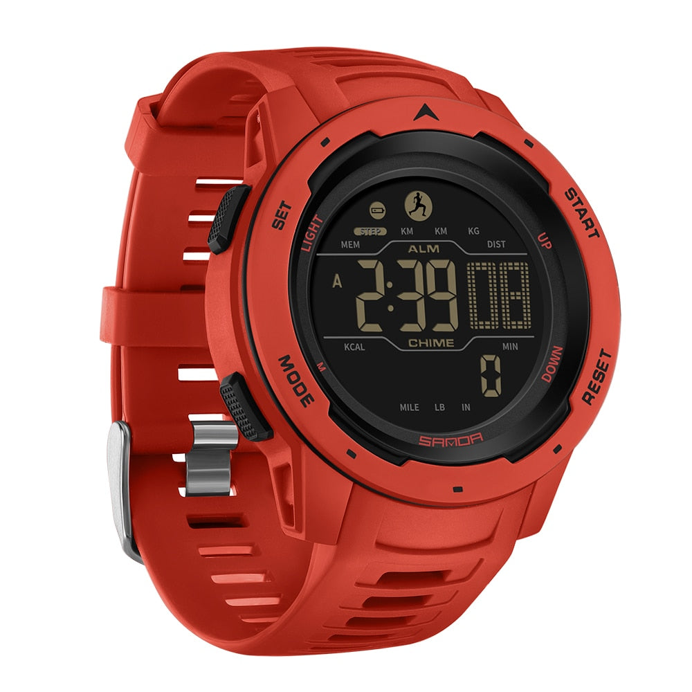 Waterproof Military Digital Watch with Pedometer
