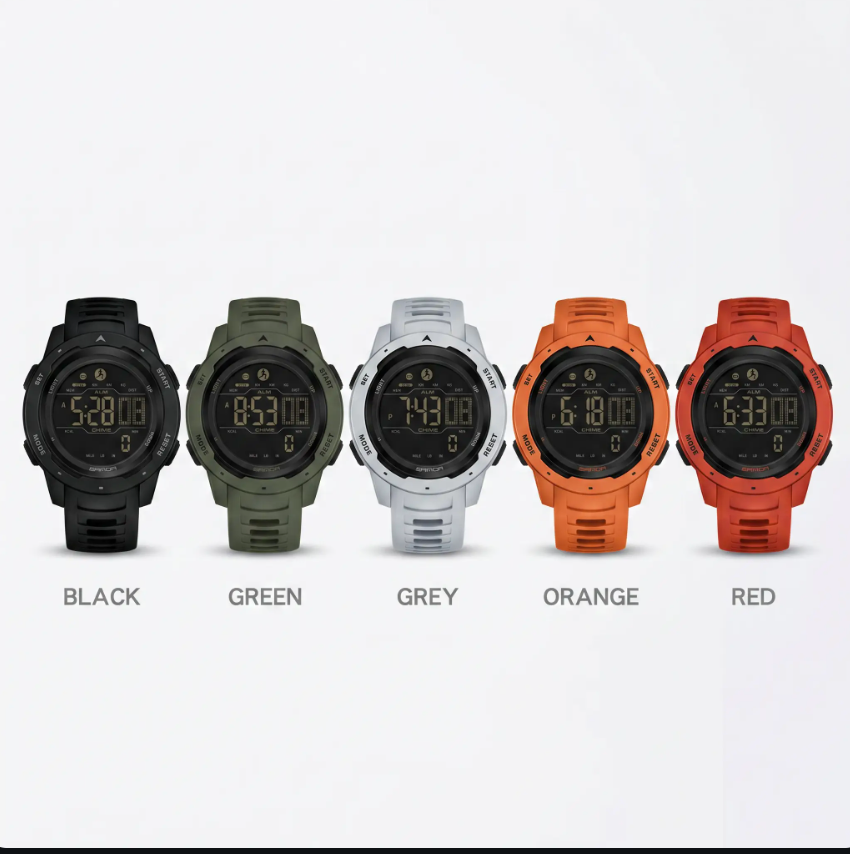 Waterproof Military Digital Watch with Pedometer