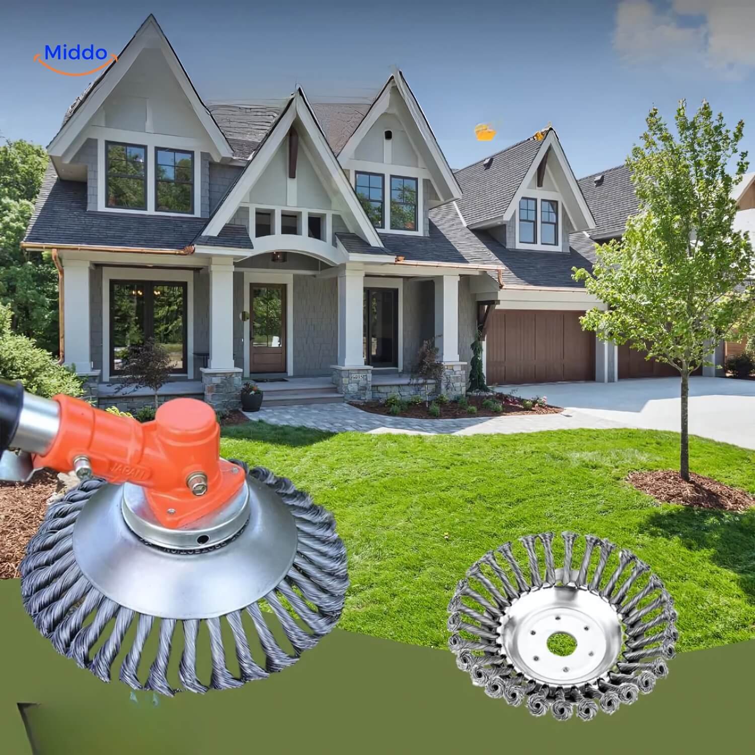 Weedmaster™ | Seamless Weed Brush with Wire Wheels for Lawn and Garden Maintenance