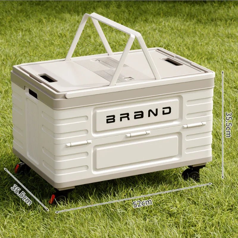 Wheeled Collapsible Storage Box with Snap-on Lid