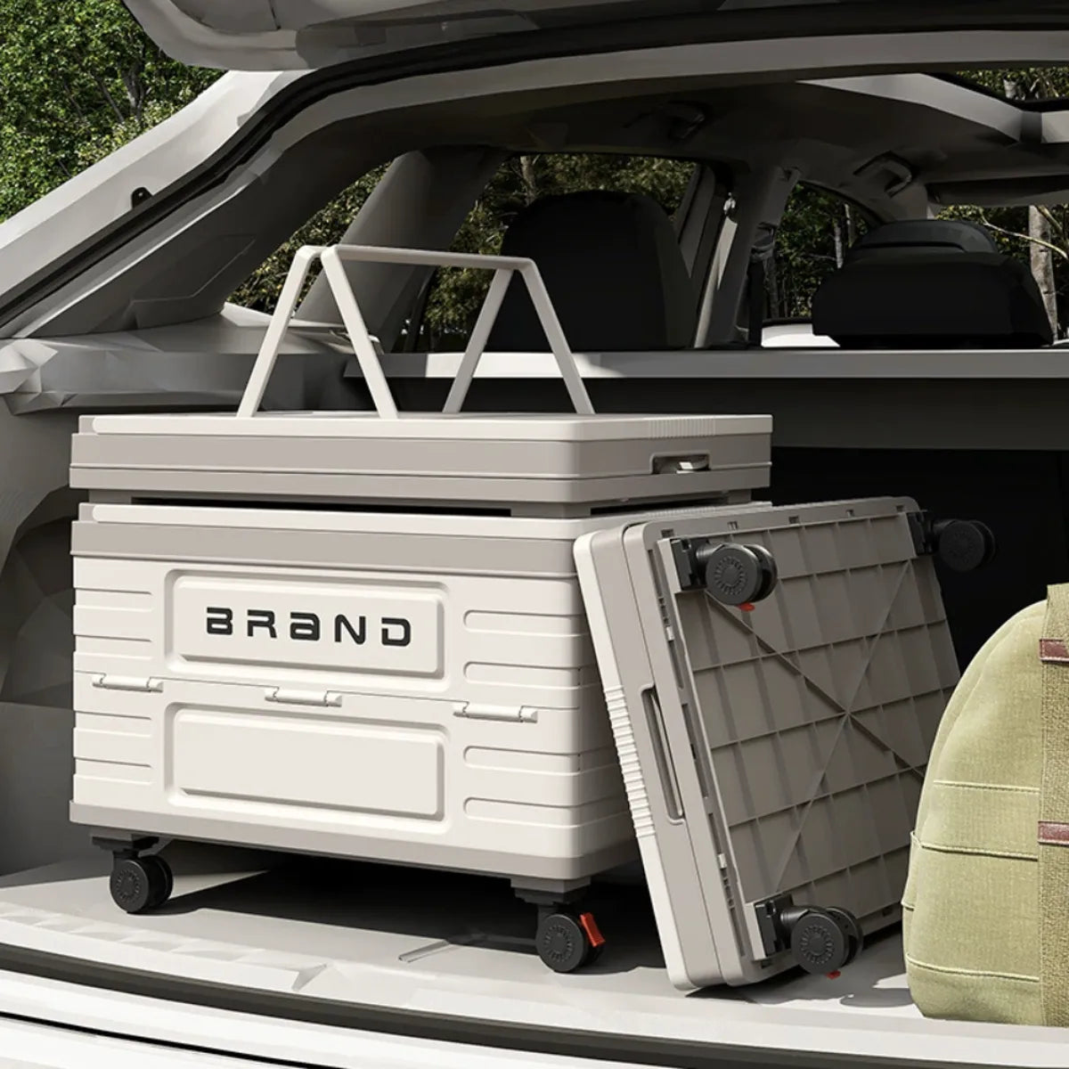 Wheeled Collapsible Storage Box with Snap-on Lid