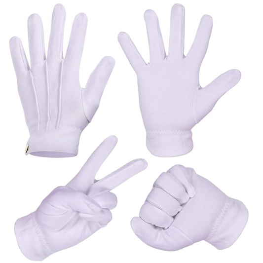 White Cotton Santa Gloves