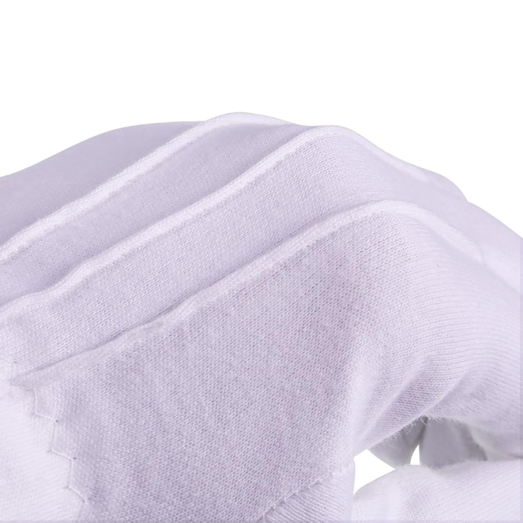 White Cotton Santa Gloves