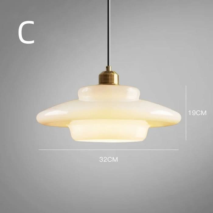 White Glass Hanging Lamp – Mid-Century Modern Pendant Light