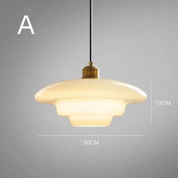 White Glass Hanging Lamp – Mid-Century Modern Pendant Light