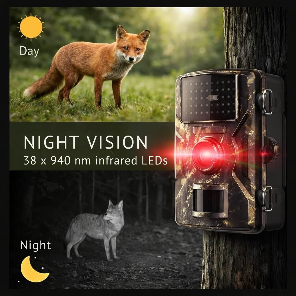 Wild Camera with Night Vision Function | Motion Detector | Weatherproof | Forest Guardian