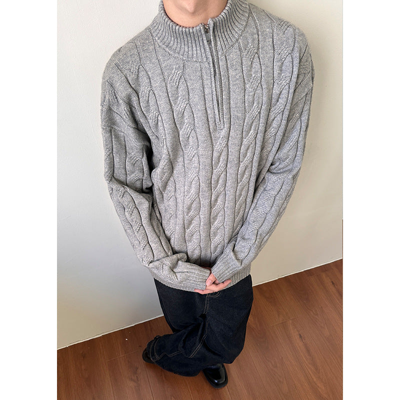 Image of Will | Men's Cable Knit Quarter Zip Sweater