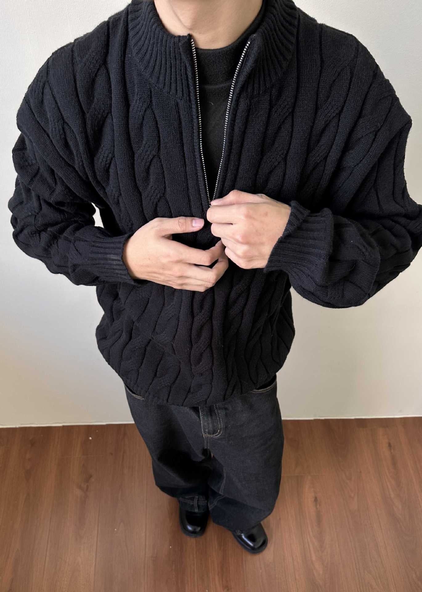 Image of Will | Men's Cable Knit Quarter Zip Sweater