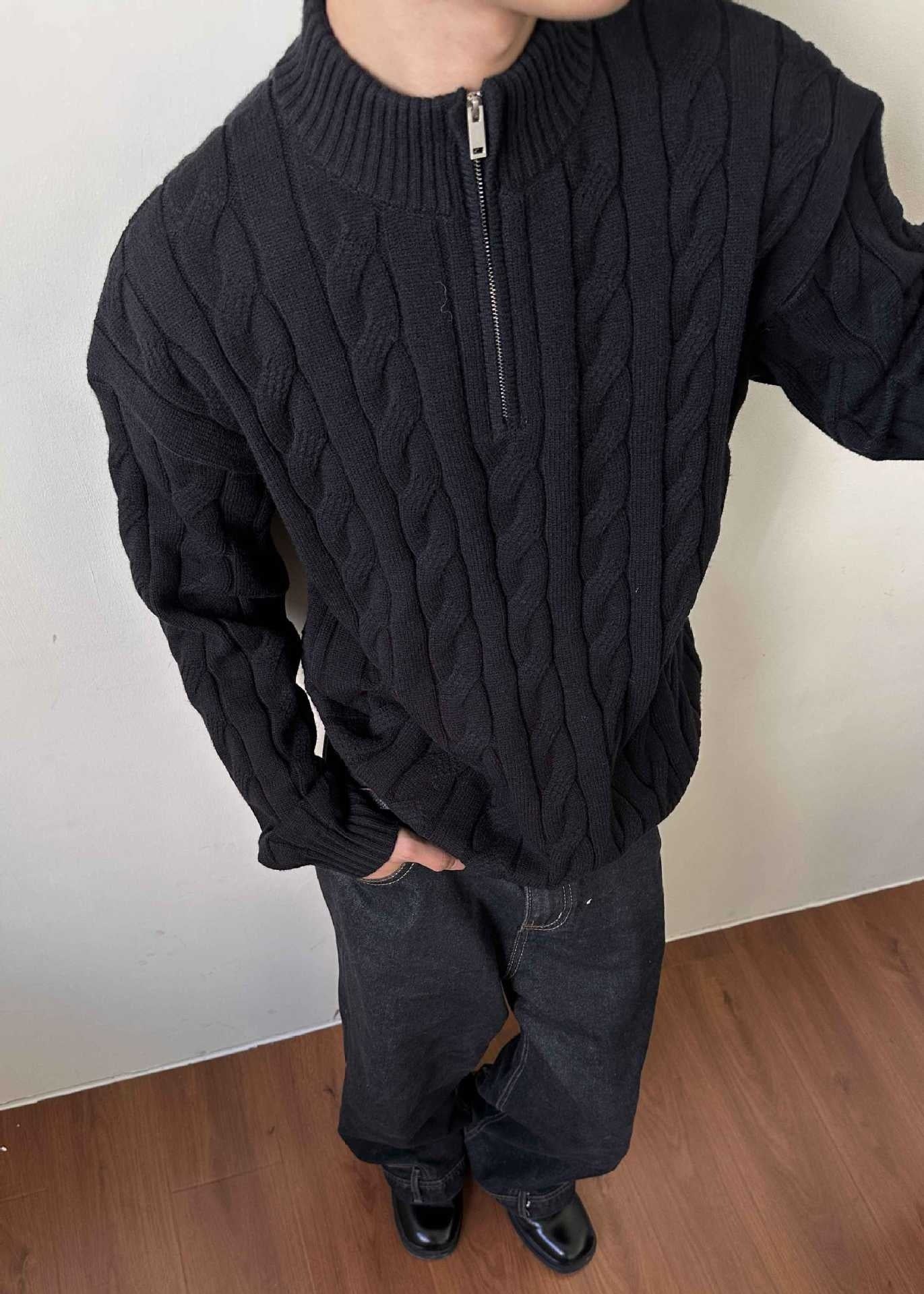 Image of Will | Men's Cable Knit Quarter Zip Sweater