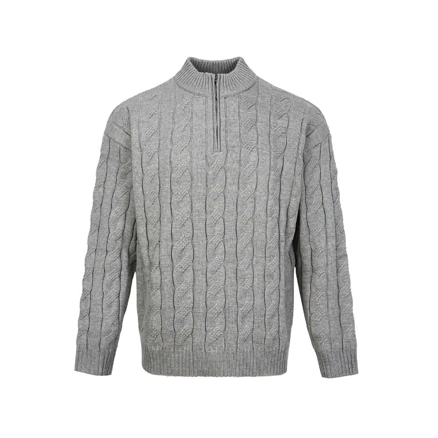 Image of Will | Men's Cable Knit Quarter Zip Sweater
