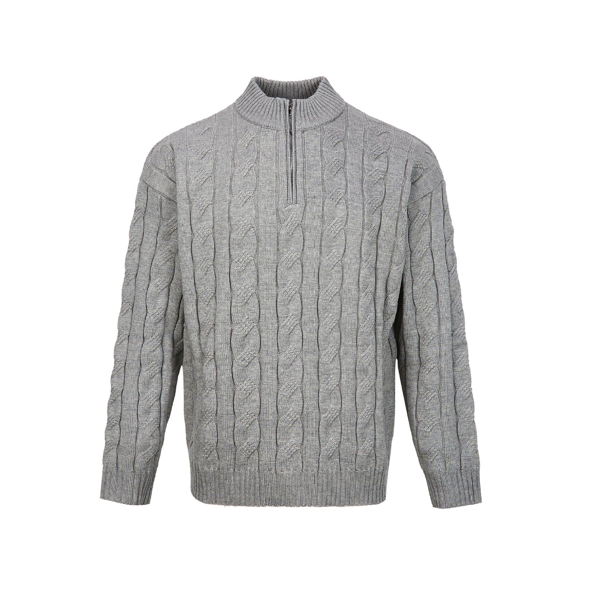 Image of Will | Men's Cable Knit Quarter Zip Sweater