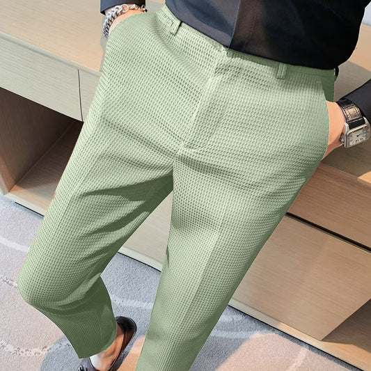 Image of Willard | Men's Slim Fit Textured Dress Pants