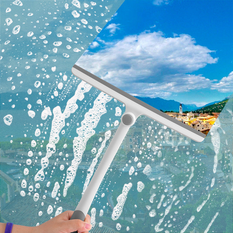 Window and Shower Squeegee with Silicone Blade, Pivoting Joint, and Ergonomic Non-Slip Handle