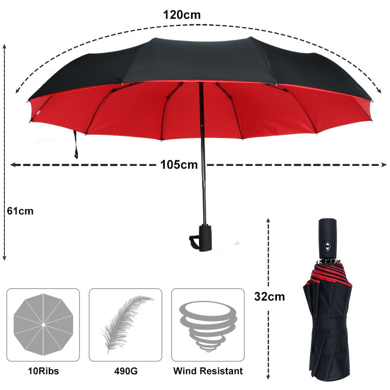 Windproof Storm Umbrella - Foldable & Sturdy