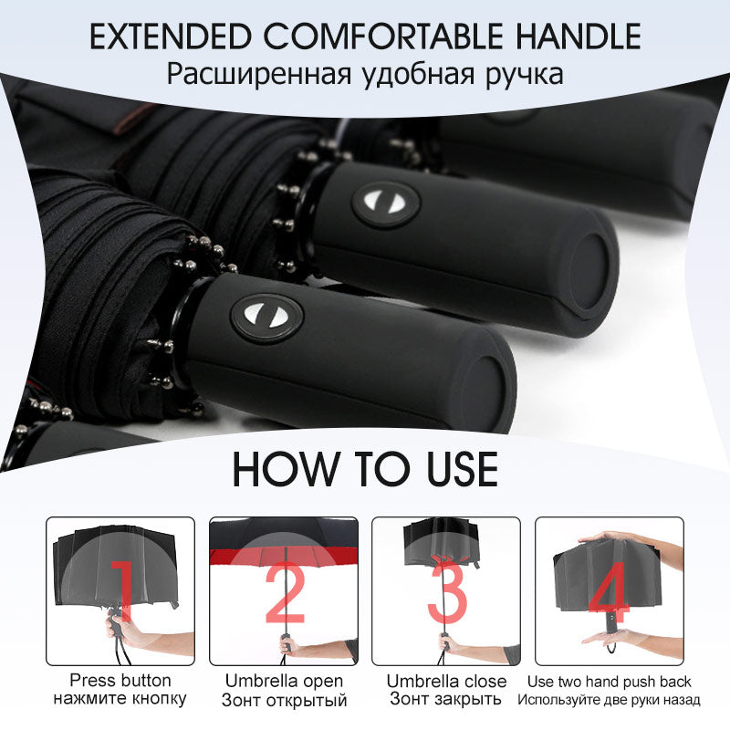 Windproof Storm Umbrella - Foldable & Sturdy