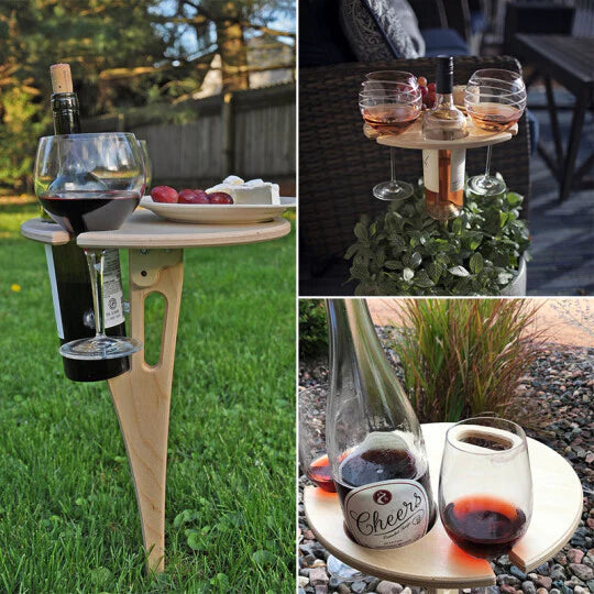 Wine Holder | Wine Table Outdoor | Stable Support & Safe Enjoyment | VinoStake