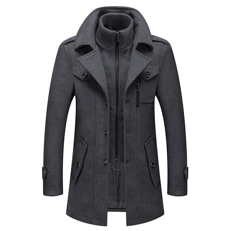 Image of Winston | Men's Double-Breasted Mid-Length Overcoat