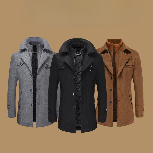 Image of Winston | Men's Double-Breasted Mid-Length Overcoat