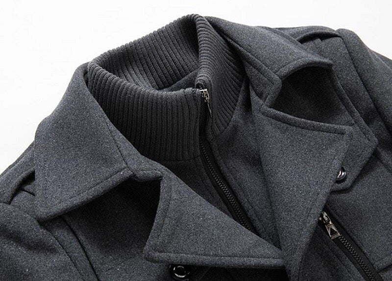 Image of Winston | Men's Double-Breasted Mid-Length Overcoat