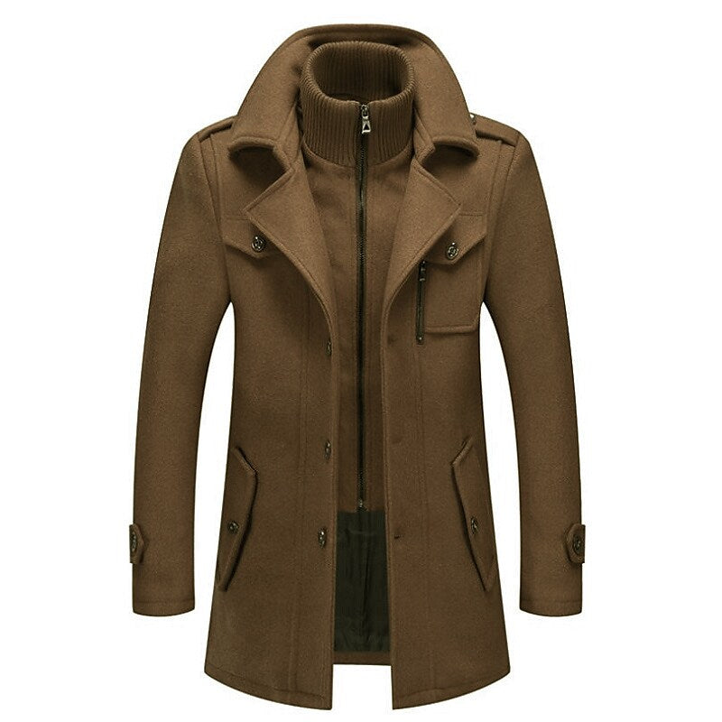 Image of Winston | Men's Double-Breasted Mid-Length Overcoat