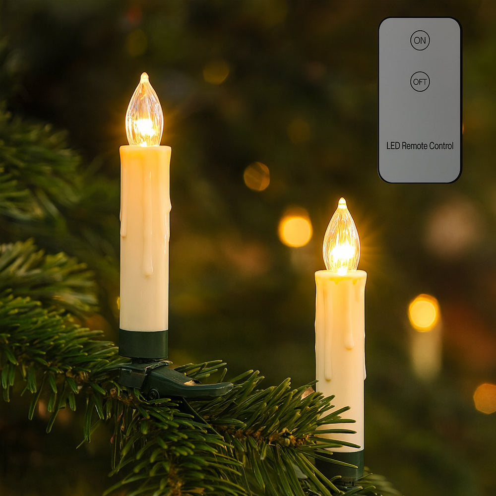 Wireless LED Christmas Tree Lights (10, 20 or 30 pcs) with Remote Control