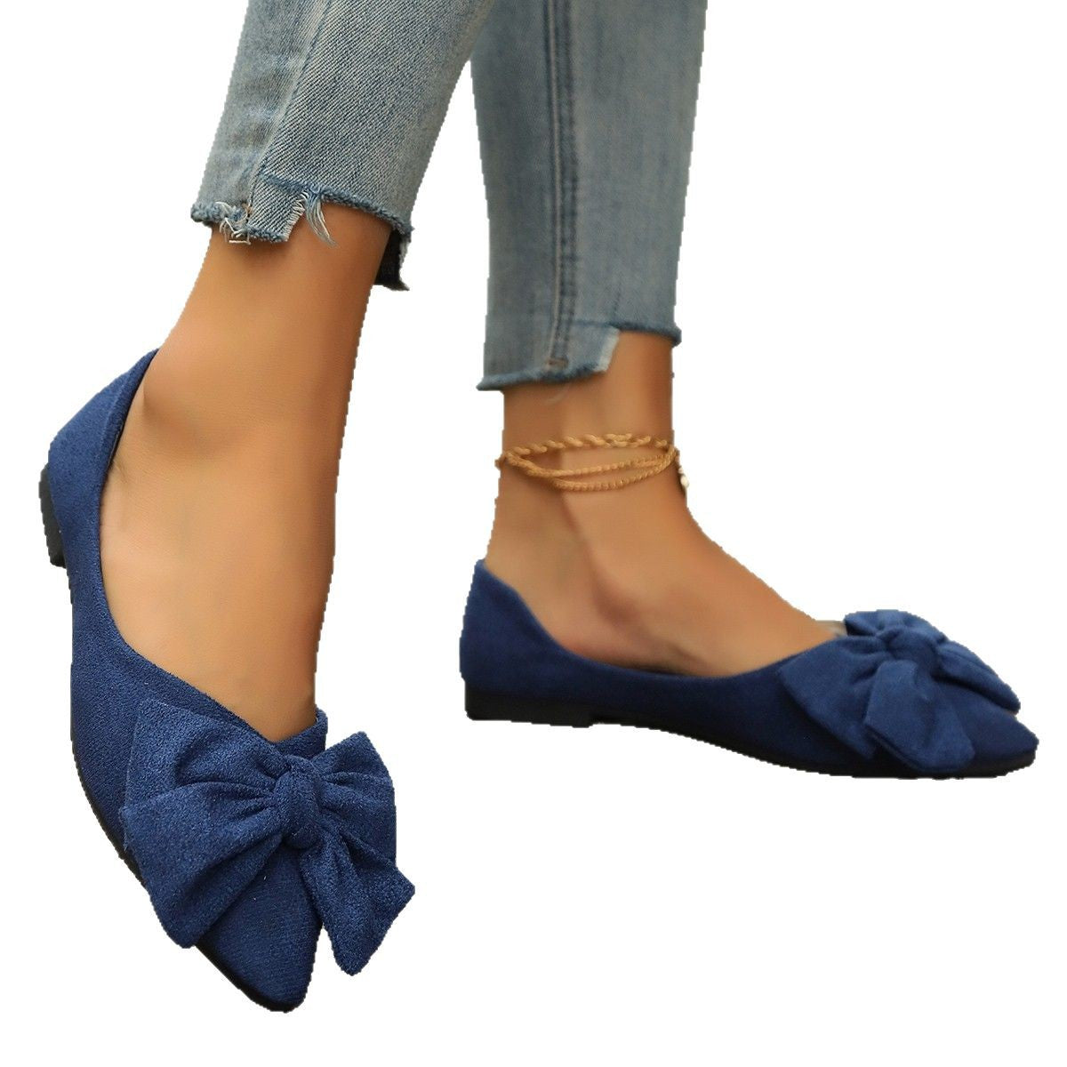 Women's ballet flats with elegant bow decoration and soft inner lining SusanSmith