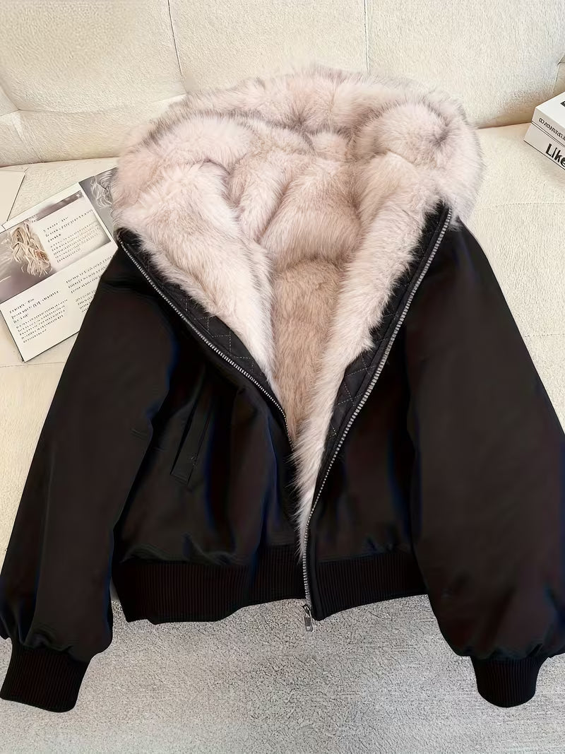 Women's Bomber Jacket with Faux Fur – Chic and Warm for All Seasons