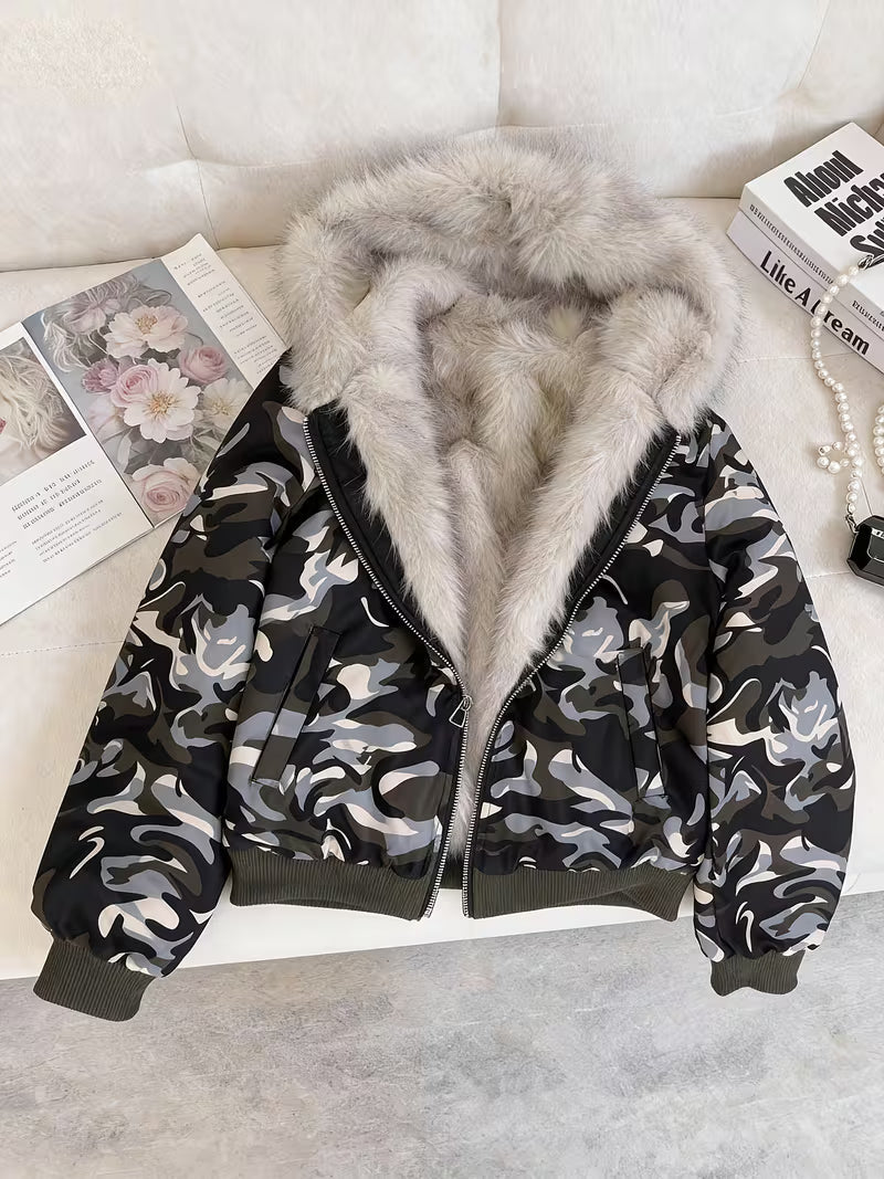 Women's Bomber Jacket with Faux Fur – Chic and Warm for All Seasons