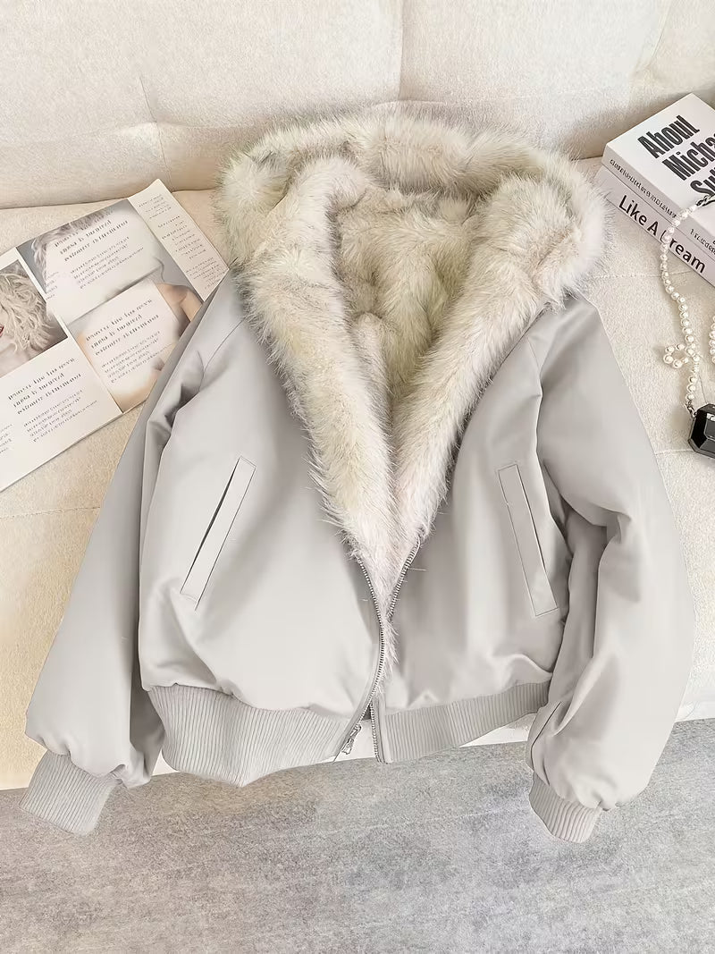 Women's Bomber Jacket with Faux Fur – Chic and Warm for All Seasons