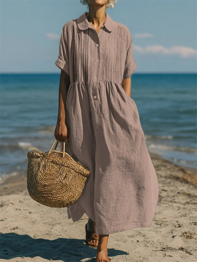 Women's Button-Down Midi Shirt Dress