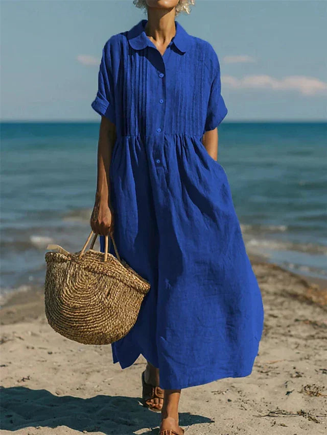 Women's Button-Down Midi Shirt Dress