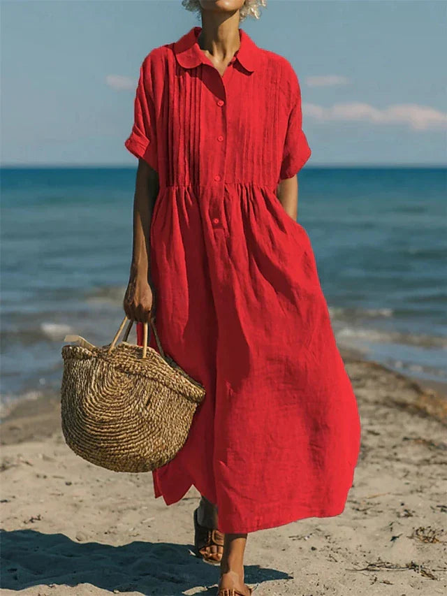 Women's Button-Down Midi Shirt Dress